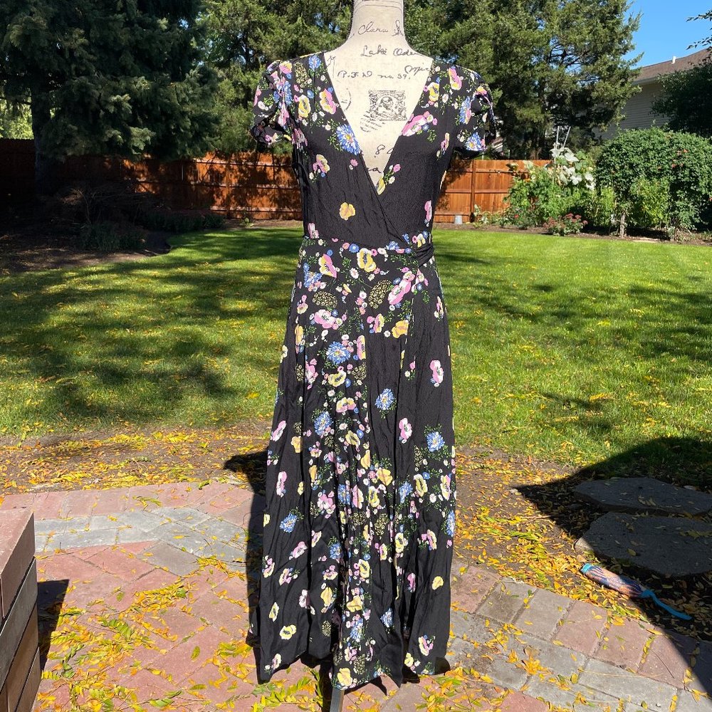 Free people floral XS wrap dress - Picture 1 of 3